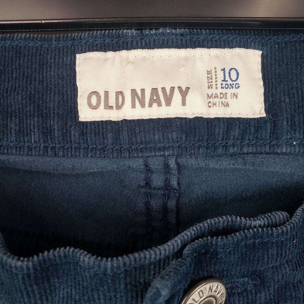 Old Navy Womens Rockstar Corduroy Teal Pants Size 10 Long Skinny 2012 - Picture 3 of 10